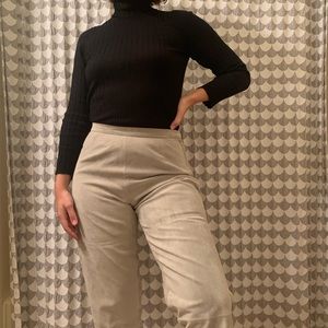 Pale Dusty Green Suede Pants